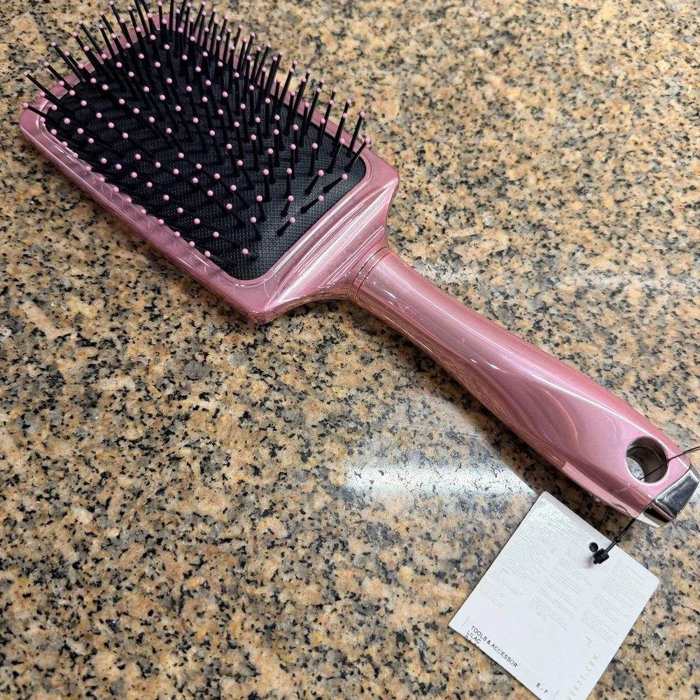 Forever 21 Lilac Paddle Hair Brush Purple Soft Pin Nylon Bristle Tool Detangling